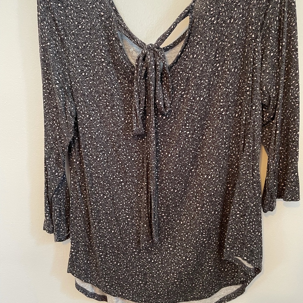 Maurices patterned tie blouse